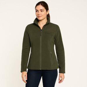 Columbia Olive Green Fleece Zip-Up Jacket – Size Medium